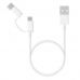 Cabo Xiaomi Micro USB + USB C SJX02ZM 1 Metro / 2 Em 1 - Branco