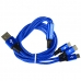 Cabo 3 Em 1 Prosper P-5515 Micro USB + Lightning + USB-C - Azul