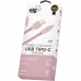 Cabo USB-C Elg CNVC10PK Cabo Em Tecido Canvas (1 Metro) Rosa