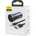 Carregador de Carro Baseus Golden Contator Pro TZCCJD-0G com Cabo USB-C - Cinza