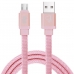 Cabo Elg CNV510PK - USB/Micro USB - 1 Metro - Tecido Canvas - Rosa
