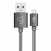 Cabo Elg M510BY - USB/Micro USB - 1 Metro - Nylon Trancado - Cinza