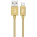 Cabo Elg M520BG - USB/Micro USB - 2 Metros - Nylon Trancado - Dourado