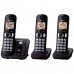 Telefone Panasonic KX-TGC223C - 3 Bases - com Bina - 110V - Preto
