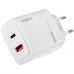 Adaptador de Tomada Moxom MX-HC66 USB/USB-C de 20 Watts - Branco
