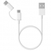 Cabo 2 Em 1 Xiaomi SJX02ZM USB-C + Micro USB 1 Metro - Branco