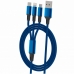 Cabo 3 Em 1 Megastar CH012A Micro USB + Lightning + USB-C - Azul