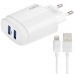 Carregador Lightning Moxom MX-HC87 2 USB Bivolt - Branco