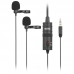 Microfone de Lapela Duplo Boya Omnidirecional BY-M1DM