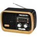 Radio Portatil AM/FM/SW Megastar RX1906BTN 800 Watts P.M.P.O Bivolt - Preto/Dourado