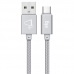 Cabo USB-C Elg TC10BSRG Malha de Nylon 3A 15W (1 Metro) Prata