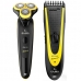 Kit Maquina de Cortar Cabelo + Barbeador Gama GS542 Sport-HF Recarregavel - Preto/Amarelo