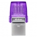 Pendrive Kingston Data Traveler Microduo 3C 64GB / USB-A 3.2 / Tipo-C - Roxo