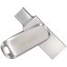 Pen Drive de 32GB Sandisk Dual Drive Luxe SDDDC4-032G-G46 USB-C 3.1 - Prata
