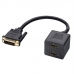 Cabo Adaptador DVI-D Macho e 2 Saidas HDMI Femeas 20 CM. Preto