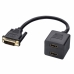 Cabo Adaptador DVI-D Macho e 2 Saidas HDMI Femeas 20 CM. Preto