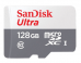 Cartao de Memoria Micro SD de 128GB Sandisk Ultra SDSQUNR-128G-GN3MA - Branco/Cinza