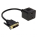Cabo Adaptador HLD DVI Macho para 2 HDMI (Femea)