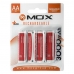 Pilha Mox AA c/4 3000MAH Recarregavel
