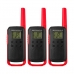 Walkie Talkie Talkie Motorola T210TP / 32 KM / 22 Canais - Preto / Vermelho (3 Unidades)