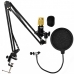 Microfone Streaming Prosper P-6186 Unidirecional com Mini Jack 3.5 MM - Preto/Dourado