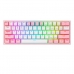 Teclado Gamer Redragon Fizz Pro K616-RGB-WP - com e Sem Fio - Ingles - Branco e Rosa