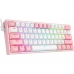Teclado Gamer Sem Fio Redragon Fizz Pro K616-RGB USB - Branco/Rosa (Ingles)