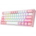 Teclado Gamer Sem Fio Redragon Fizz Pro K616-RGB USB - Branco/Rosa (Ingles)