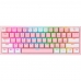 Teclado Gamer Sem Fio Redragon Fizz Pro K616-RGB USB - Rosa/Branco (Ingles)
