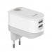 Carregador 2 USB Ports 12W 2.4AMP Branco