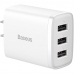 Carregador de Parede Baseus Compact 17 W 3 X USB-A - Branco (CCXJ020202) (Padrao Americano)