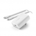 Carregador de Parede com Cabo Belkin 30W USB-C PD PPS USB-C/Lightning Branco - WCA005DQ1MWH-B5