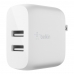 Carregador Duplo de Parede Belkin USB-A 24W (12W X2) Branco - WCB002DQWH