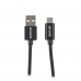 Cabo Aiwa AW17151B - USB/Tipo-C - 1.5 Metros - Nylon Trancado - Preto