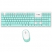 Kit Teclado Sem Fio Altec ALBC6314 Ingles + Mouse 1.200 Dpi - Cyan/Branco