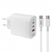 Carregador Hye HYEC79C - 65W - 2X Tipo c/USB - Cabo Tipo C - Bivolt - Branco
