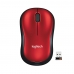 Mouse Logitech M185 Sem Fio - Vermelho/Preto (910-003635)