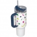 Copo Termico Stanley Quencher Flowstate Tumbler de 1.18 Litros - Branco/Azul