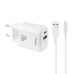 Carregador Yookie EI3Y - 20W - USB/Tipo C - Cabo Lightning - Bivolt - Branco