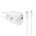 Carregador Yookie EI3Y - 20W - USB/Tipo C - Cabo Tipo C - Bivolt - Branco