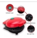 Maquina Elética De Fazer Waffle Antiaderente Mini Panqueca Cor Vermelho