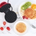 Maquina Elética De Fazer Waffle Antiaderente Mini Panqueca Cor Vermelho