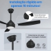 Ventilador De Teto Moderno De 42 Polegadas Com Luz Led E Controle Remoto, Ventilador Silencioso De 3 Pás Para Ambientes Internos/externos Com 3 Cores De Luz E 6 Velocidades