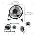 Mini Ventilador De Mesa Usb Portátil Ultra Silencioso Forte Cor Da Estrutura Preto Diâmetro 14 Cm Frequência 2w Material Das Pás Alumínio Quantidade De Pás 4