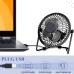 Mini Ventilador De Mesa Usb Portátil Ultra Silencioso Forte Cor Da Estrutura Preto Diâmetro 14 Cm Frequência 2w Material Das Pás Alumínio Quantidade De Pás 4