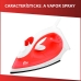 Ferro A Vapor 110v 127v Vermelho Antiaderente Com Função Spray 1300w Kian