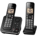 Telefone Sem Fio Panasonic KX-TGC362LAB - 2 Bases - com Bina - 110V - Preto