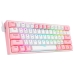 Teclado Gamer Redragon K616-RGB Fizz Pro (Ingles Sem Fio) Branco/Rosa