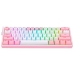 Teclado Gamer Redragon K616-RGB Fizz Pro (Ingles Sem Fio) Branco/Rosa
