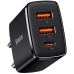 Carregador de Parede Baseus Compact 30 W 2 X USB-A + USB-C - Preto (CCXJ-E01)